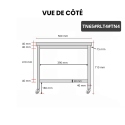 Table inox soubassement 600 x 500 mm sur roulettes / GOLDINOX