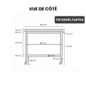 Table inox soubassement 1000 x 500 mm sur roulettes / GOLDINOX
