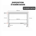 Table inox soubassement 1600 x 500 mm sur roulettes / GOLDINOX
