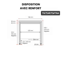 Table inox soubassement 700 x 500 mm avec renfort / GOLDINOX