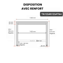 Table inox soubassement 1500 x 500 mm avec renfort / GOLDINOX