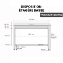 Table inox soubassement 1400 x 500 mm adossée avec renfort / GOLDINOX