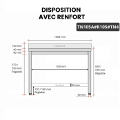 Table inox soubassement 800 x 500 mm adossée avec renfort / GOLDINOX