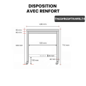 Table inox soubassement 600 x 500 mm avec renfort sur roulettes / GOLDINOX