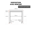 Table inox soubassement 1000 x 500 mm avec renfort sur roulettes / GOLDINOX