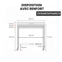 Table inox soubassement 700 x 500 mm adossée avec renfort sur roulettes / GOLDINOX