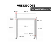 Table inox soubassement 700 x 500 mm adossée avec renfort sur roulettes / GOLDINOX
