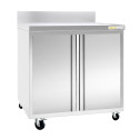 Meuble bas inox 800 x 700 mm adossée sur roulettes / GOLDINOX