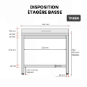 Table inox 800 x 800 mm adossée / GOLDINOX
