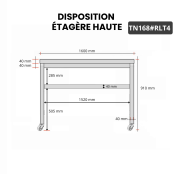 Table inox 1600 x 800 mm sur roulettes / GOLDINOX