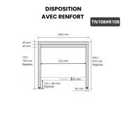Table inox 1000 x 800 mm avec renfort / GOLDINOX