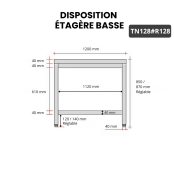 Table inox 1200 x 800 mm avec renfort / GOLDINOX