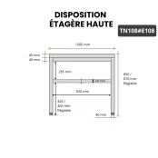 Table inox 1000 x 800 mm avec 2 étagères / GOLDINOX