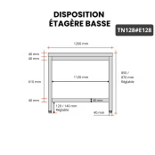 Table inox 1200 x 800 mm avec 2 étagères / GOLDINOX
