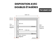 Table inox 1200 x 800 mm avec 2 étagères / GOLDINOX