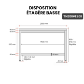 Table inox 2000 x 800 mm avec 2 étagères / GOLDINOX