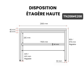 Table inox 2000 x 800 mm avec 2 étagères / GOLDINOX