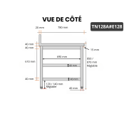 Table inox 1200 x 800 mm adossée avec 2 étagères / GOLDINOX