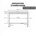 Table inox soubassement 1500 x 800 mm adossée sur roulettes / GOLDINOX 