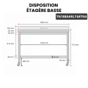 Table inox soubassement 1800 x 800 mm adossée sur roulettes / GOLDINOX 