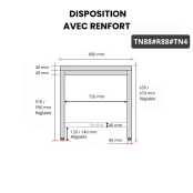 Table inox soubassement 800 x 800 mm avec renfort / GOLDINOX 