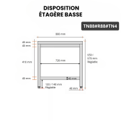 Table inox soubassement 800 x 800 mm avec renfort / GOLDINOX 