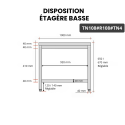 Table inox soubassement 1000 x 800 mm avec renfort / GOLDINOX 