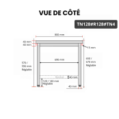 Table inox soubassement 1200 x 800 mm avec renfort / GOLDINOX 