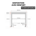 Table inox soubassement 1200 x 800 mm avec renfort sur roulettes / GOLDINOX 