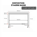Table inox soubassement 1400 x 800 mm avec renfort sur roulettes / GOLDINOX 