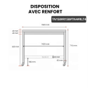 Table inox soubassement 1500 x 800 mm avec renfort sur roulettes / GOLDINOX 