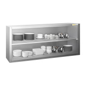 Placard mural inox 1400 x 400 mm / Hauteur 650 mm avec portes coulissantes PREMIUM / GOLDINOX