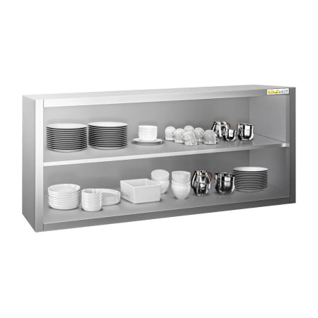 Placard mural inox 1600 x 400 mm / Hauteur 650 mm ouvert PREMIUM / GOLDINOX