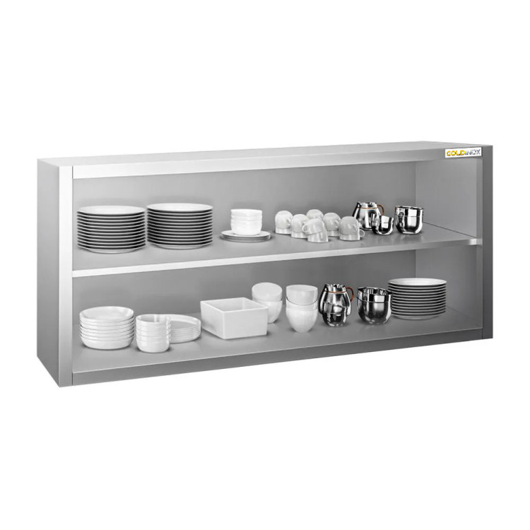 Placard mural inox 1600 x 400 mm / Hauteur 650 mm ouvert PREMIUM / GOLDINOX