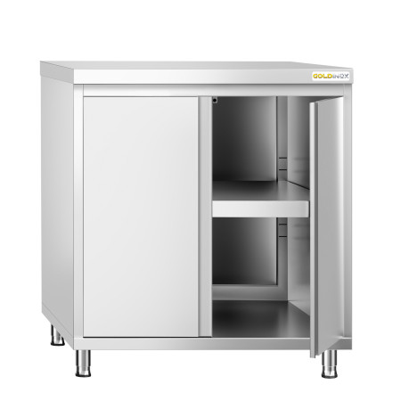 Meuble bas inox ouvert 800 x 700 mm PREMIUM / GOLDINOX