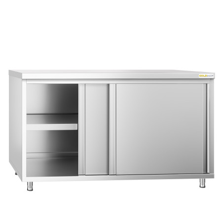 Meuble bas inox ouvert 1400 x 700 mm PREMIUM / GOLDINOX