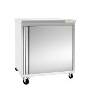 Meuble bas inox 600 x 700 mm sur roulettes PREMIUM / GOLDINOX