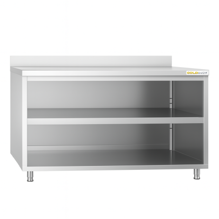 Meuble bas inox ouvert 1800 x 600 mm adossé PREMIUM / GOLDINOX