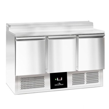 Table de préparation réfrigérée compacte 3 portes (8 x 1/6) IDEAL / GOLDINOX