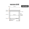 Table inox 800 x 700 mm adossée avec 2 étagères / GOLDINOX