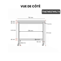 Table inox 600 x 700 mm avec 2 étagères sur roulettes / GOLDINOX