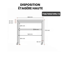 Table inox 600 x 700 mm avec 2 étagères sur roulettes / GOLDINOX
