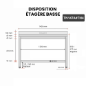 Table inox soubassement 1400 x 700 mm adossée / GOLDINOX