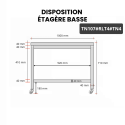 Table inox soubassement 1000 x 700 mm sur roulettes / GOLDINOX