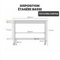 Table inox soubassement 1500 x 700 mm sur roulettes / GOLDINOX