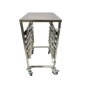 Chariot à échelles pâtissier inox 600 x 400 mm - 6 niveaux avec plateau PREMIUM / GOLDINOX