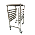 Chariot à échelles pâtissier inox 600 x 400 mm - 6 niveaux avec plateau PREMIUM / GOLDINOX