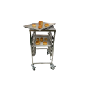 Chariot à échelles pâtissier inox 600 x 400 mm - 6 niveaux avec plateau PREMIUM / GOLDINOX