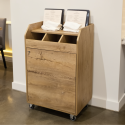 Desserte de service compacte professionnelle en bois Chêne clair PREMIUM - GOLDINOX