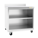 Meuble bas inox 600 x 700 mm adossée sur roulettes / GOLDINOX